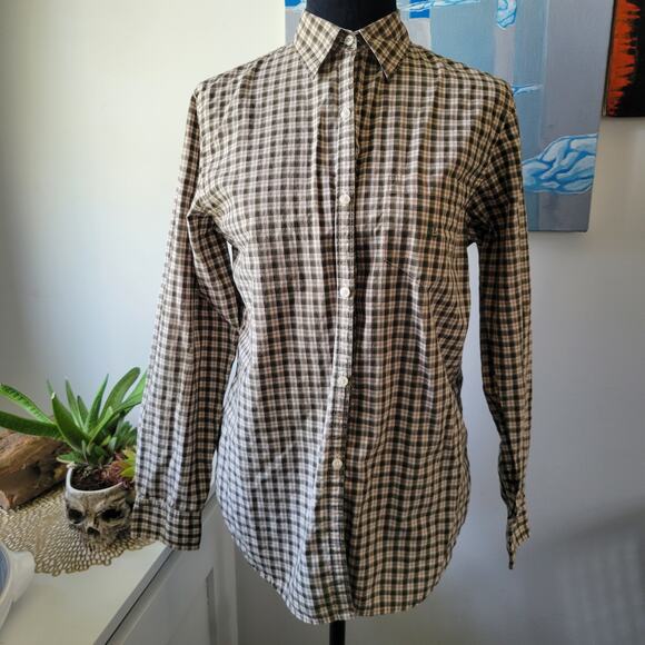Lauren Ralph Lauren Tops - Vintage Ralph Lauren Plaid Button Front Shirt Brown Green Medium, Womens